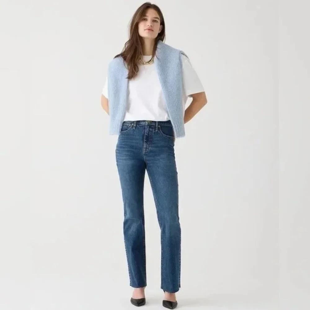 EUC J. Crew Slim Demi Boot Jean, Blue, Size 25 Petite